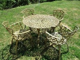 Vintage cast aluminum patio set