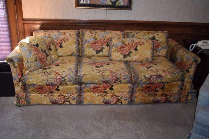 Beautiful Floral Pattern Sofa with matching Throw Pillows