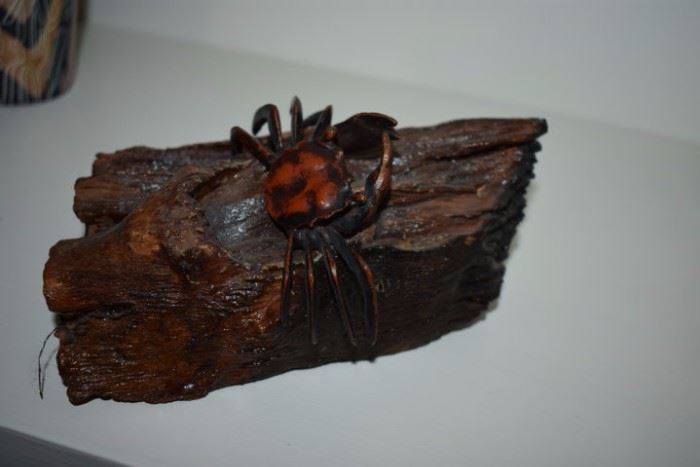 Art Piece Hermit Crab on Wood