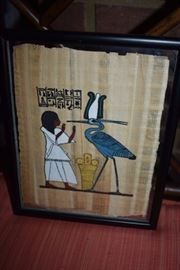 Vintage Egyptian Artwork on Papyrus