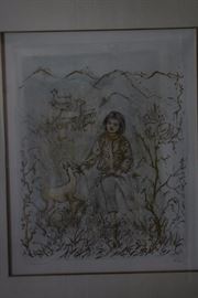 Edna Hibel ( 1917-2014 ) Asian Farmboy limited edition  and signed