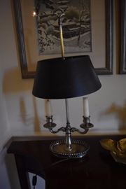 Candleabra Style Table Lamp in Silver