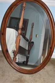Beautiful Antique Oval Wall Mirror