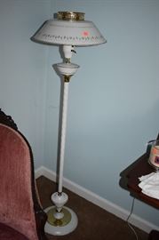 Beautiful Retro Metal and Glass Floor Lamp. There is a matching Table Lamp also in Beautiful Condition!