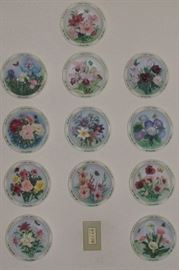 Bradford Exchange 1995/1996Lena Liu "Beautiful Gardens" Series Dimensional Floral Collectors Plates