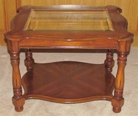 Square Bevel Glass Inset Top Occasional Table