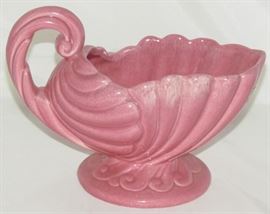 Haeger Pottery Pink Cornucopia Shell Planter 