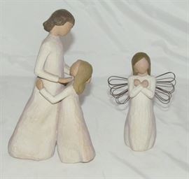 Demdaco Willow Tree  Mother and Daughter 8" Figurine and "Sign for Love" Angel