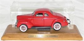 1940 Ford Deluxe Coupe on Oak Base Display Case