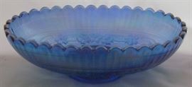 Imperial Glass "Windmill". Blue Carnival Pickle Dish
