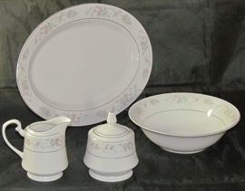 Sango Majesty Collection "Cannes"  China: Serving Platter, Round Vegetable Bowl, Sugar & Creamer