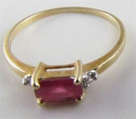 Ruby & Diamond 14k Gold Ring
