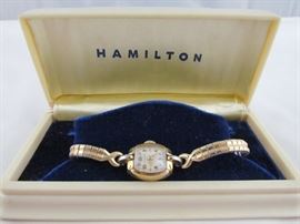 Vintage Hamilton 14K Gold Filled Watch in Original Bakelite Case