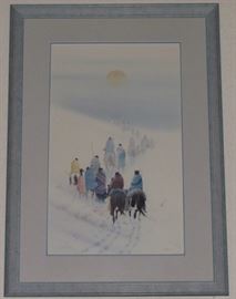 "Leaving The Smokies" by Oklahoma Artist, Donald Vann Signed and Numbered Limited Edition Print #936 of 1800 (14" x 23" on a 17" x 26" sheet) Framed and Matted 