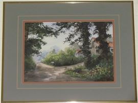 Original Watercolor by Texas Gulf Coast Artist Anne Likovic Black (1922-2013) Matted and Framed