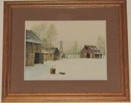 Rural Living Vintage Print by Gene Speck, Framed and Matted 
