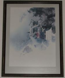 "The Quilt Maker" by Michael Atkinson Framed 1984  Texas Artexpo Poster Print 