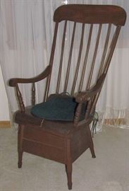 Antique 1800's Windsor Style Bed Chamber "Potty" Chair