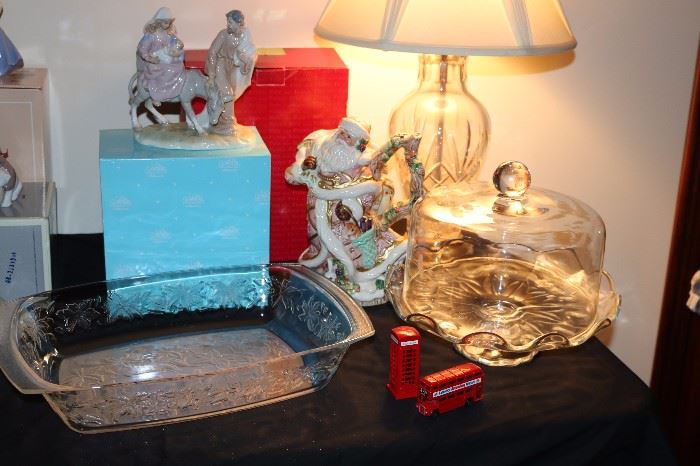 Princess House Heritage Crystal Pedestal Cake Plate W/Dome Lid & CASSEROLE PAN