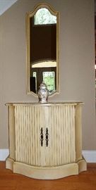 Hollywood Regency style credenza with matching mirror