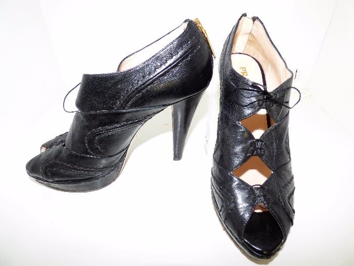 Prada black leather shoes