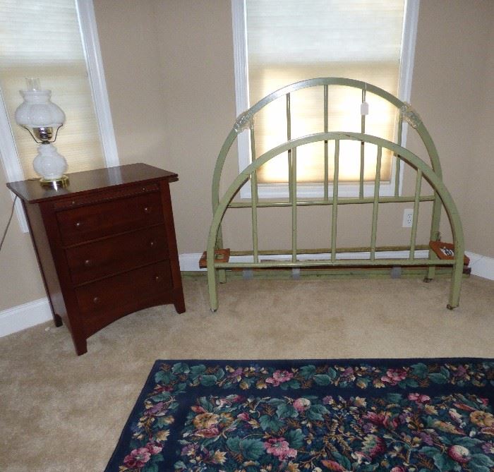 Vintage Iron Bed (Full Size), night stand to Bedroom suite