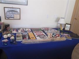 "Gaylord Perry #308, signed Louisville Slugger Bat.         On the wall, "Framed Vine Lines All Ivy Team"