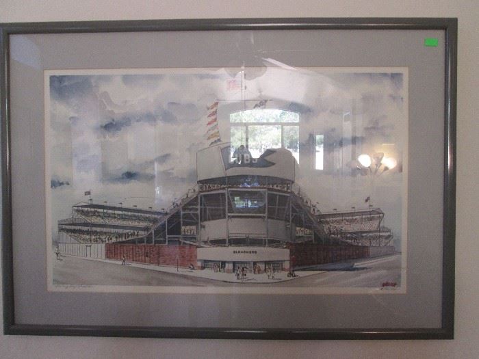 Framed Art Piece of Cubs Stadium in Chicago