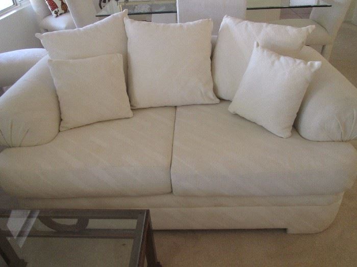 Matching Love Seat and Sofa.  The Fabric matches the Dining Room Chairs.