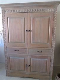 White-washed Armoire/Entertainment Unit, nice detailing!