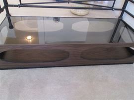 Mid-Century Modern Coffee Table with Smoke Glass Top