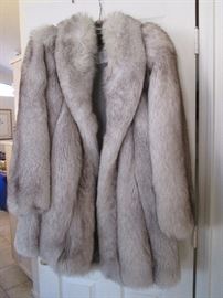 Silver Fox Fur Coat, Stroller Length