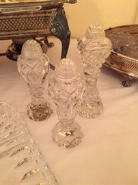 Cut glass crystal salt and peppers