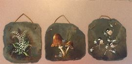 Hand painted slate tiles