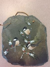 Hand painted slate tiles