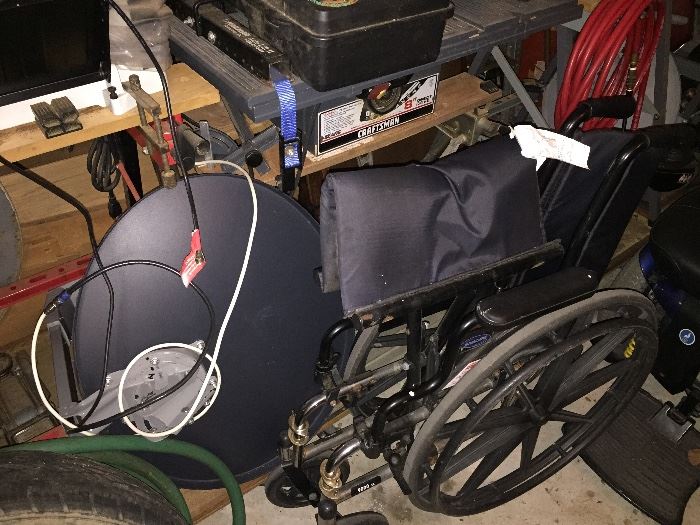 Wheelchair, satellite dish