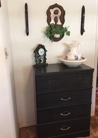 Black/gray chest of drawers from fifties'
