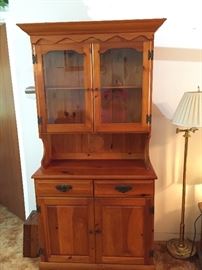 Unique pine cupboard with plate display