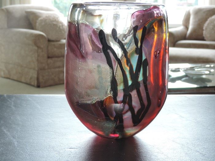 Mark Hartung HEAVY Art Glass Vase !