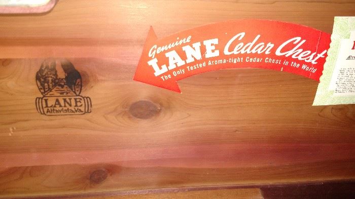 Lane cedar chest inside