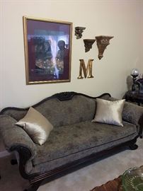 Reupholstered vintage sofa