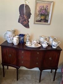 Lots of fine English bone China pieces and a lovely antique server