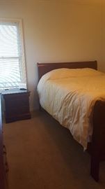 Nightstand, Posturpedic Mattress & Sleigh Bed
