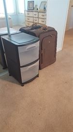 Plastic Two Drawer Storage Unit, Luggage