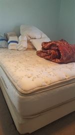 Stearns and Foster Queen Size Mattress and Frame, Linens, Dow Comforter