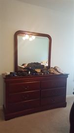 Dresser with Mirror, Hats, Glasses