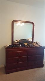 Dresser with Mirror, Hats, Glasses