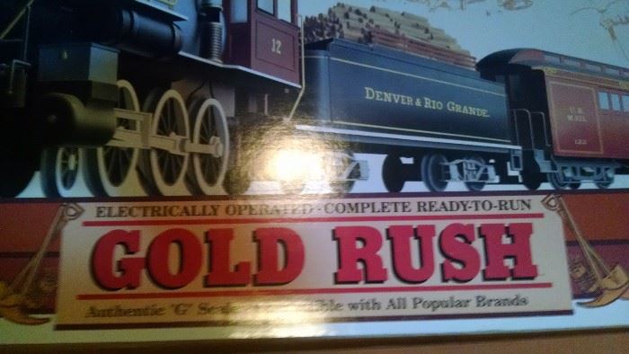CLOSE-UP...."G" SCALE BOXED GOLD RUSH TRAIN SET