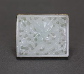 carved Chinese white jade plaque, 18th/19th c.