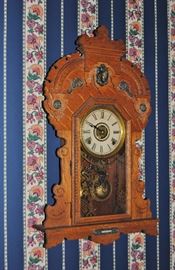 Antique Seth Thomas wall clock. This one will need a slight adjustment to run properly.